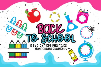 Back to school Monograms frames set, 1st day of school