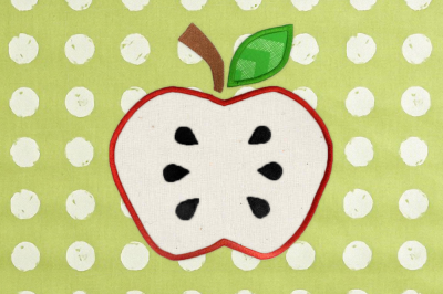 Sliced Apple | Applique Embroidery