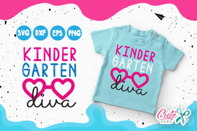 Kindergarten diva, kinder svg, back to school svg file