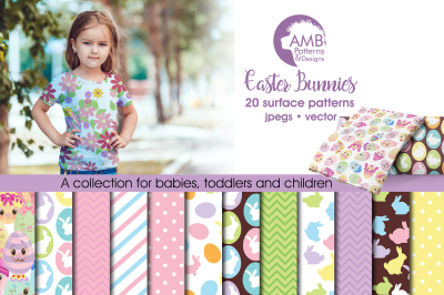 Easter Bunnies Patterns, Easter Papers AMB-381