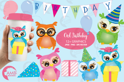 Owl Birthday Cliparts AMB-268