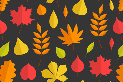 Seamless pattern with autumn leaves