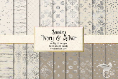 Ivory and Silver Digital Paper