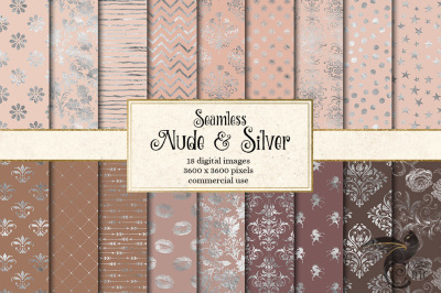 Nude and Silver Digital Paper