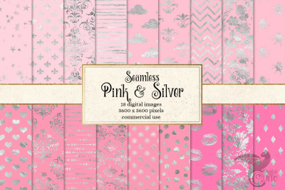 Pink and Silver Digital Paper