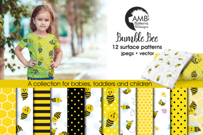 Bumble Bee patterns, Honey Bee papers AMB-916