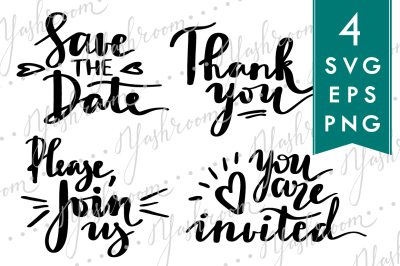 Wedding Lettering SVG Cut Files Bundle 