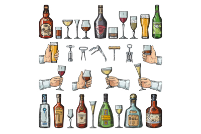 Set of alcoholic symbols