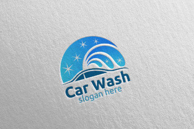 Car Wash Logo, Cleaning Car, Washing and Service Logo 2