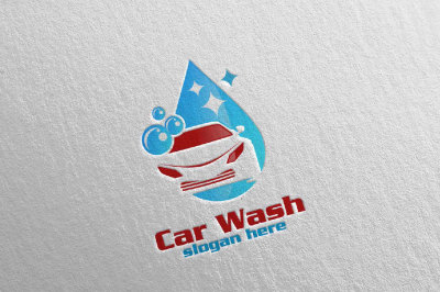 Car Wash Logo, Cleaning Car, Washing and Service Logo 3