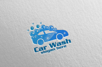 Car Wash Logo, Cleaning Car, Washing and Service Logo 4