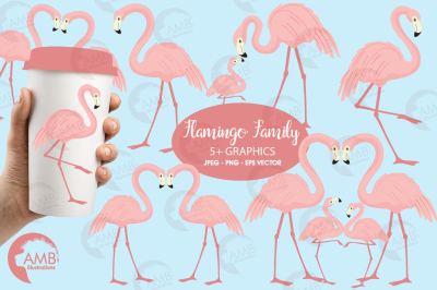 Flamingo Family Cliparts, Flamingos Cliparts AMB-1037