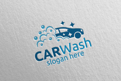 Car Wash Logo, Cleaning Car, Washing and Service Logo 7