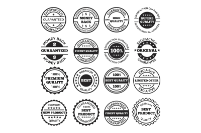 Guarantee badges and logos design set