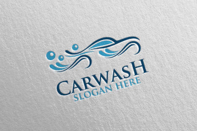 Car Wash Logo, Cleaning Car, Washing and Service Logo 8