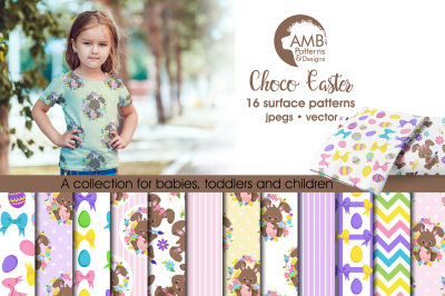 Choco Easter patterns, Choco Easter papers AMB-1177