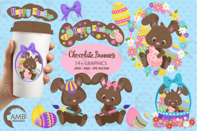 Chocolate Bunnies cliparts&2C; Chocolate Easter Bunny cliparts AMB-1176