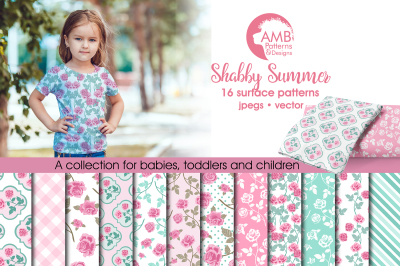 Shabby Summer patterns, Pink Roses papers AMB-1271