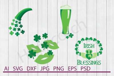 St Patrick's Day Bundle, SVG Files, DXF Files, Cuttable Files