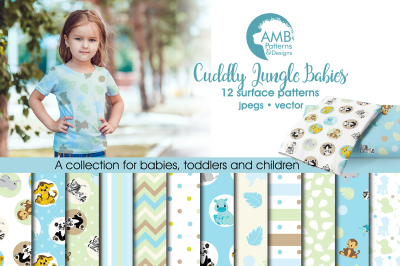 Cuddly Jungle Babies patterns, Safari papers AMB-1334