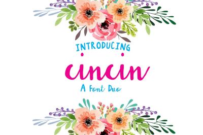 cincin : A font Duo by Watercolor Floral Designs