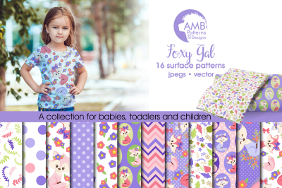 Foxy Gal patterns, Girl Fox papers AMB-1378