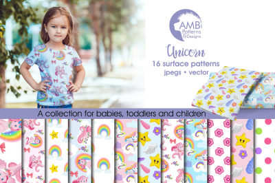 Unicorn patterns, Magical Unicorn papers AMB-1384