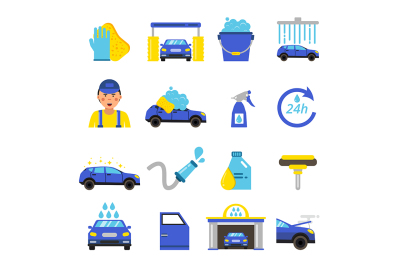 Vector pictures of car washing equipment