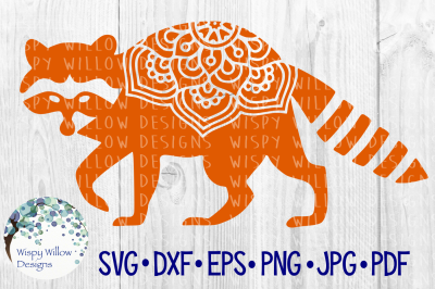 Racoon Mandala Animal SVG/DXF/EPS/PNG/JPG/PDF