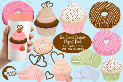 Too Sweet Desserts cliparts, Cupcake cliparts, Donut cliparts AMB-1570
