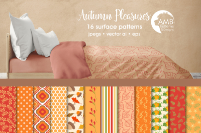 Autumn Pleasures patterns, Autumn papers AMB-1403
