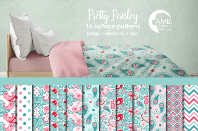 Pretty Paisley patterns, Paisley papers AMB-1456