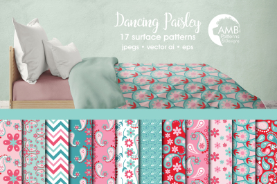 Dancing Paisley patterns, Paisley papers AMB-1457