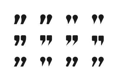 Quote and quotation marks icons