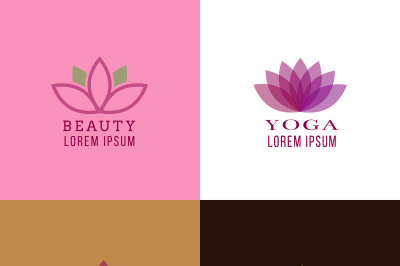 Lotus design template for spa, yoga, health care style logos