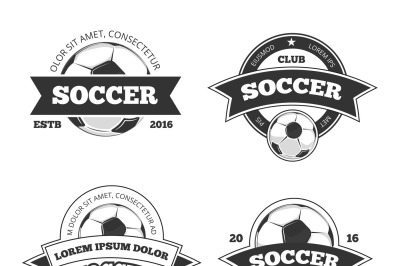 Soccer labels vector set