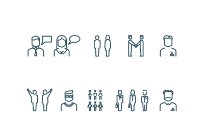 People outline vector icons