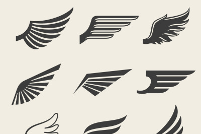 Wings vector icons set