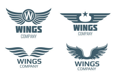 Vector wings logo set