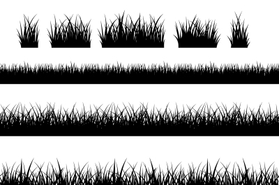 Seamless black grass silhouettes