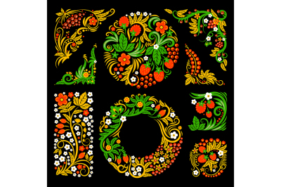 Floral decorative elements of traditional russian culture