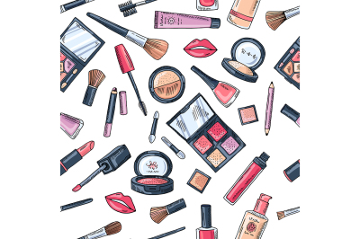 Makeup seamless pattern