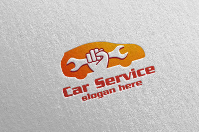 Car Service Logo with Car and repair Concept 2