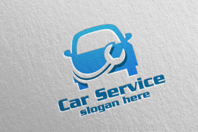 Car Service Logo with Car and repair Concept 5