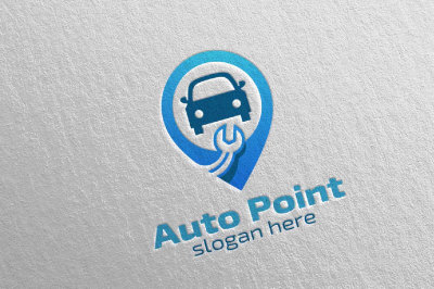 Car Service Logo with Car and repair Concept 6