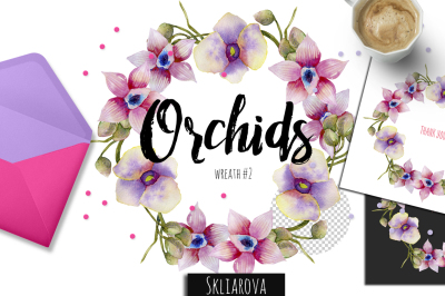 Orchids. Wreath #2