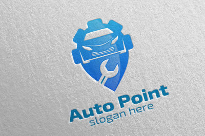 Car Service Logo with Car and repair Concept 8