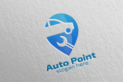 Car Service Logo with Car and repair Concept 9