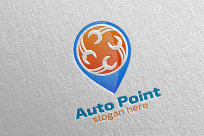 Car Service Logo with Car and repair Concept 10