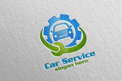 Car Service Logo with Car and repair Concept 13